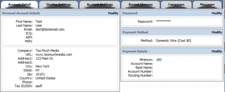 Setting Your Account Details