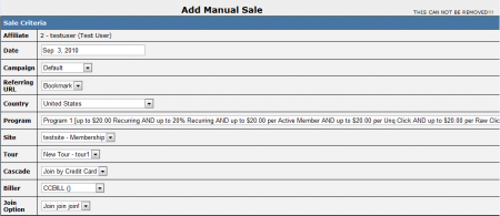Adding a Manual Sale in NATS 4
