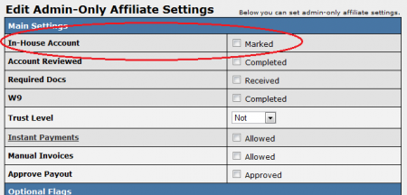 Making an Affiliate an In-House Account